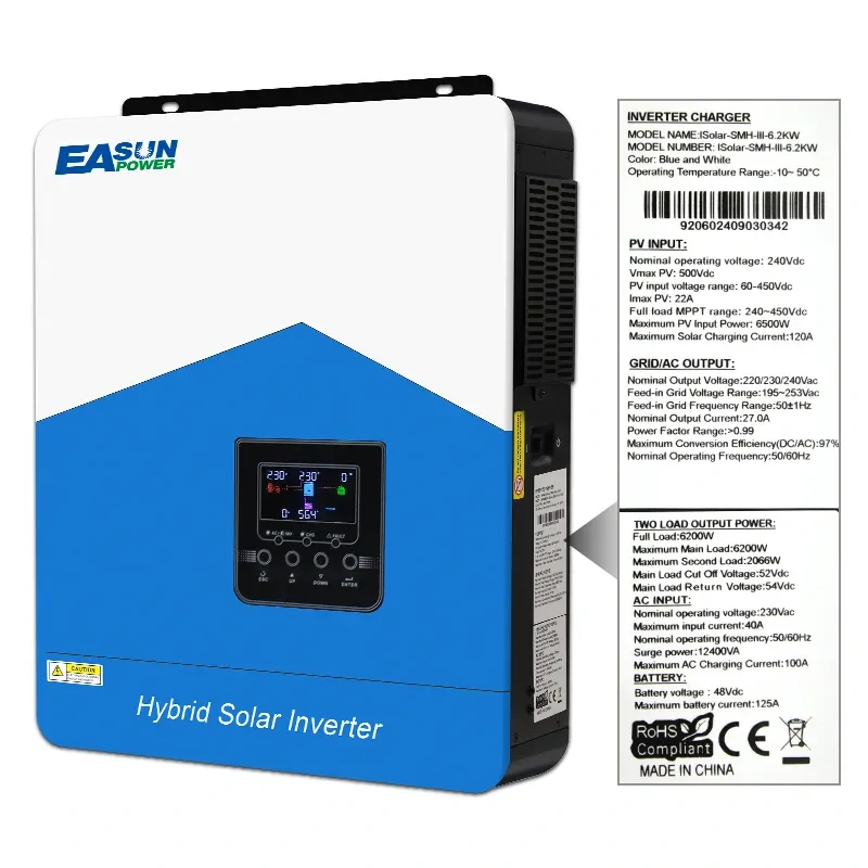 Hybridní Fotovoltaický střídač 6.2KW