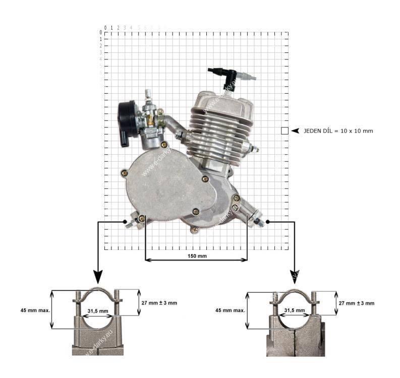 Přídavný motor na motokolo 50ccm (motorový kit)